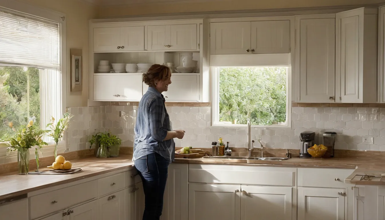 Independent provider reviewing a new kitchen layout with a homeowner in the Minneapolis area